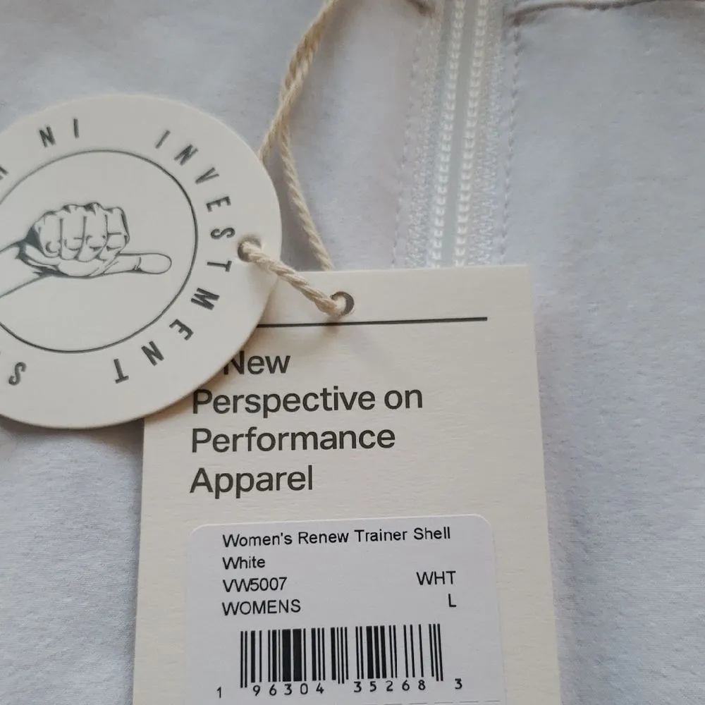 Vuori Womens White Chic Athleisure Renew Trainer Shell Zip-Up Jacket Size Large - Image 4