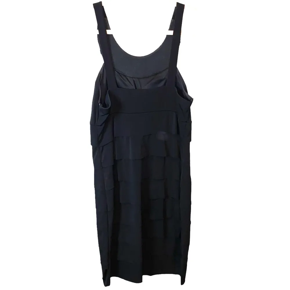 🎓 City Triangles Black Layered Beaded Sleeveless Dress - Image 3
