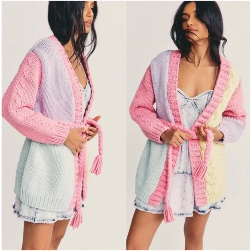 LoveShackFancy Horatio Oversized Cardigan Sweater Tassel Long Womens XS Rare - Image 17