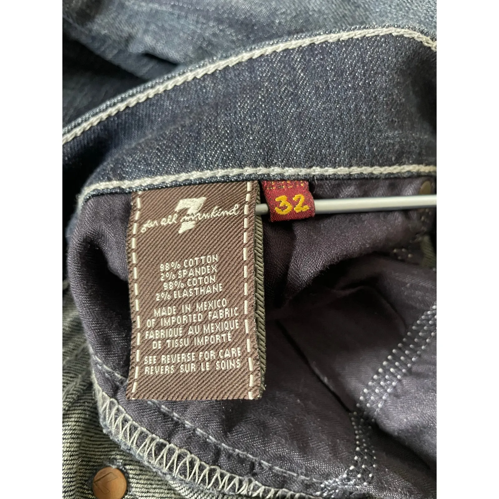 7 for All Mankind Classic Bootcut Blue Jeans Size 32 - Image 4