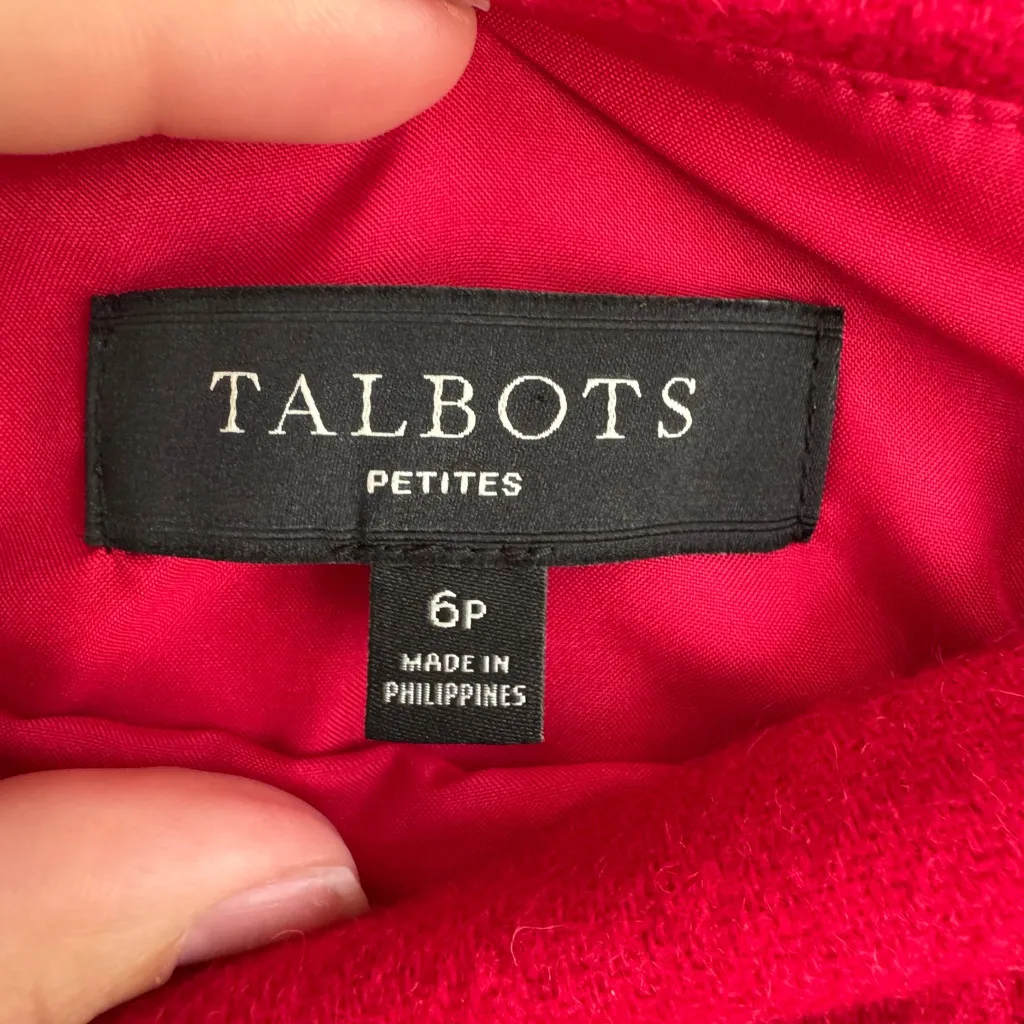 Talbots Red Wool Blend Pencil Skirt Womens 6P Academia Career Workwear Preppy - Image 3