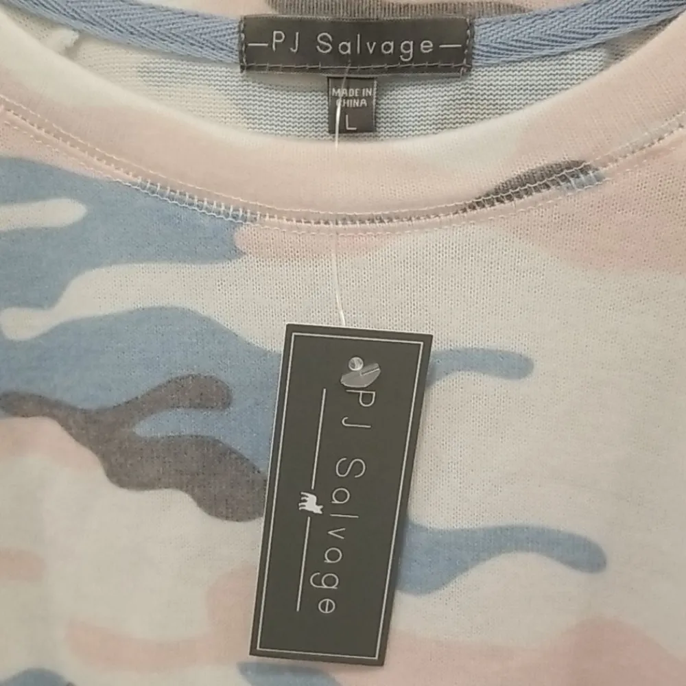 💕PJ SALVAGE💕 Long Sleeve Printed Raglan Top Camo - Image 7