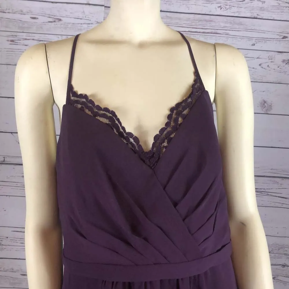 David’s bridal Skinny Strap Chiffon Dress Lace Back l F19440 size 14 - Image 6