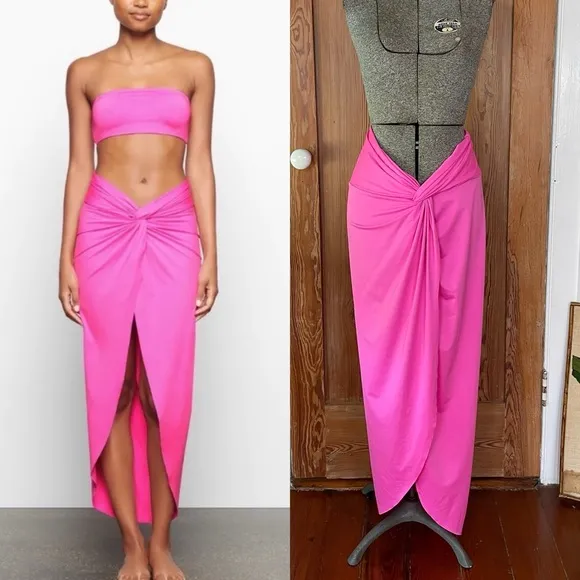 NWT Skims Swim Sarong Maxi Skirt in Bright Taffy Pink - Sz 2X 🧡🎀 - Image 2