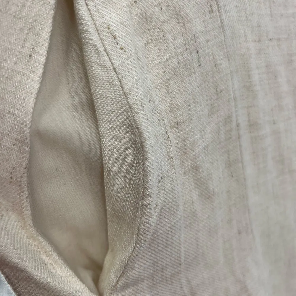 Umgee linen blend dress above the knee fringe ruffle sleeve neutral keyhole back - Image 7