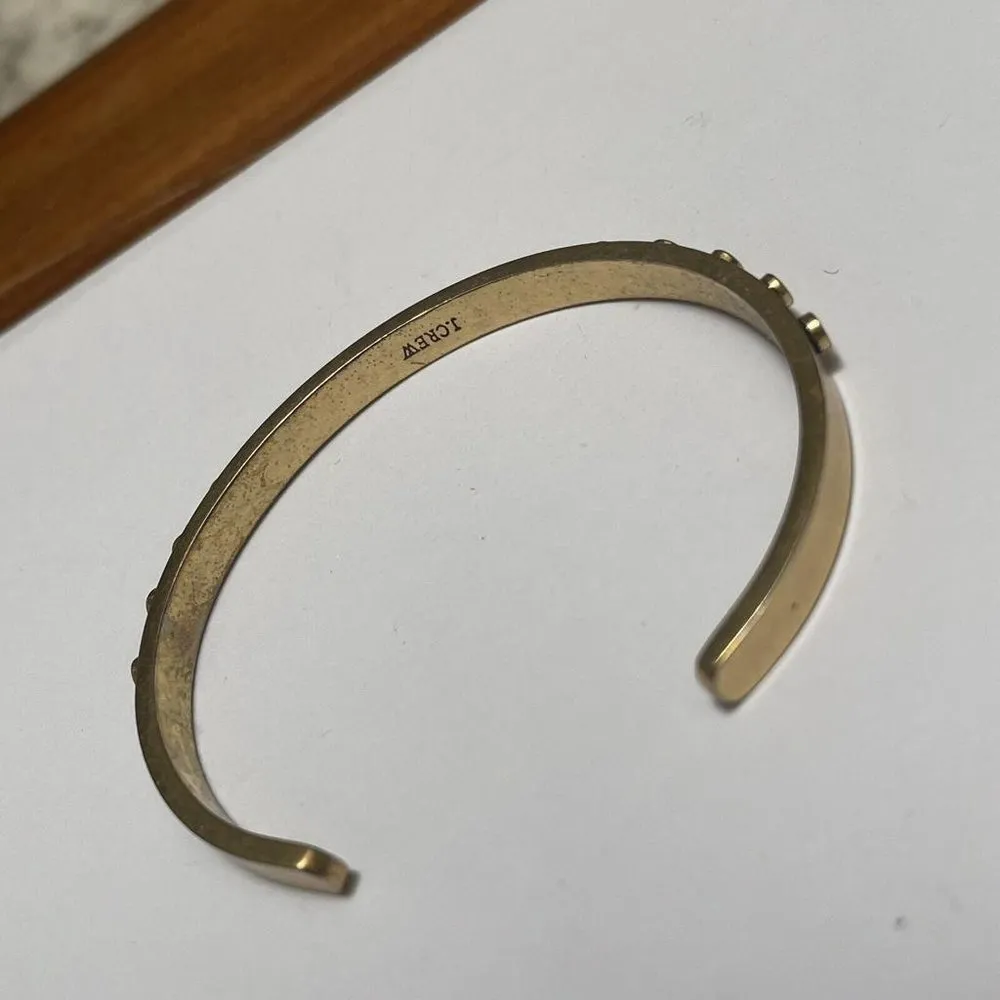 Petite Wrist - Signed J Crew Bangle Bracelet Brassy Gold Tone - Image 12
