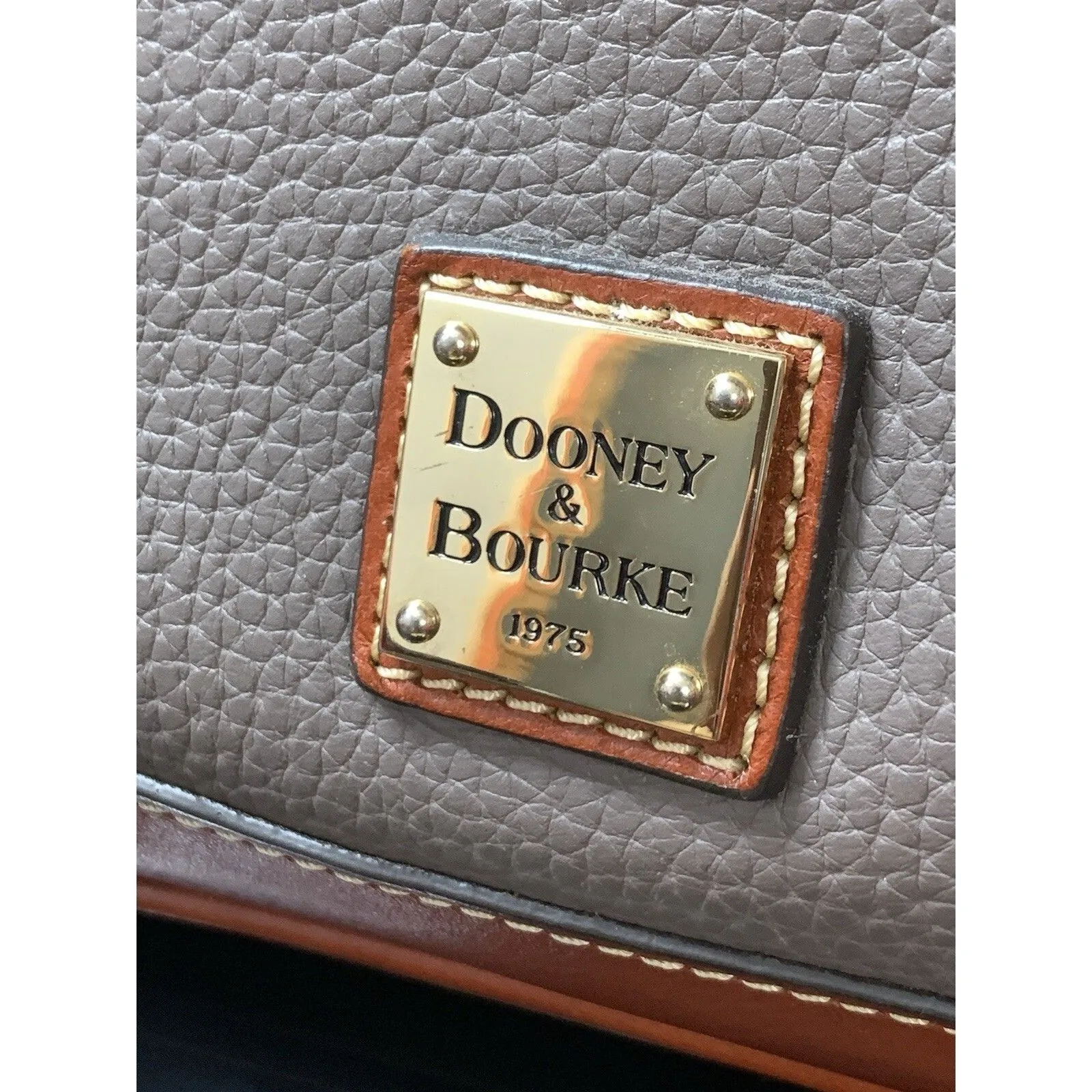 Elephant Gray Zip Zip Satchel With Registration Card Dooney Bourke - Image 6