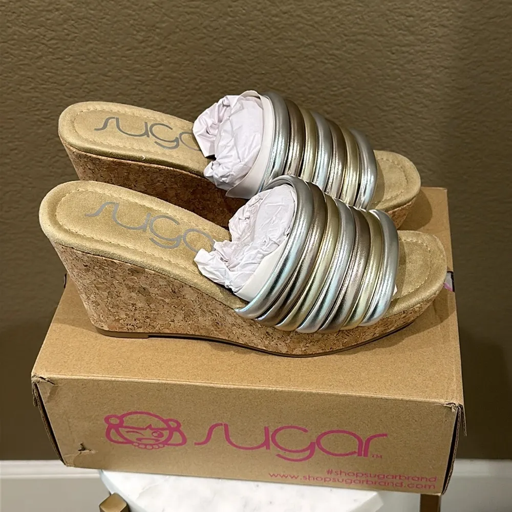 New Sugar multicolor Mules Tan Size 9 - Image 4