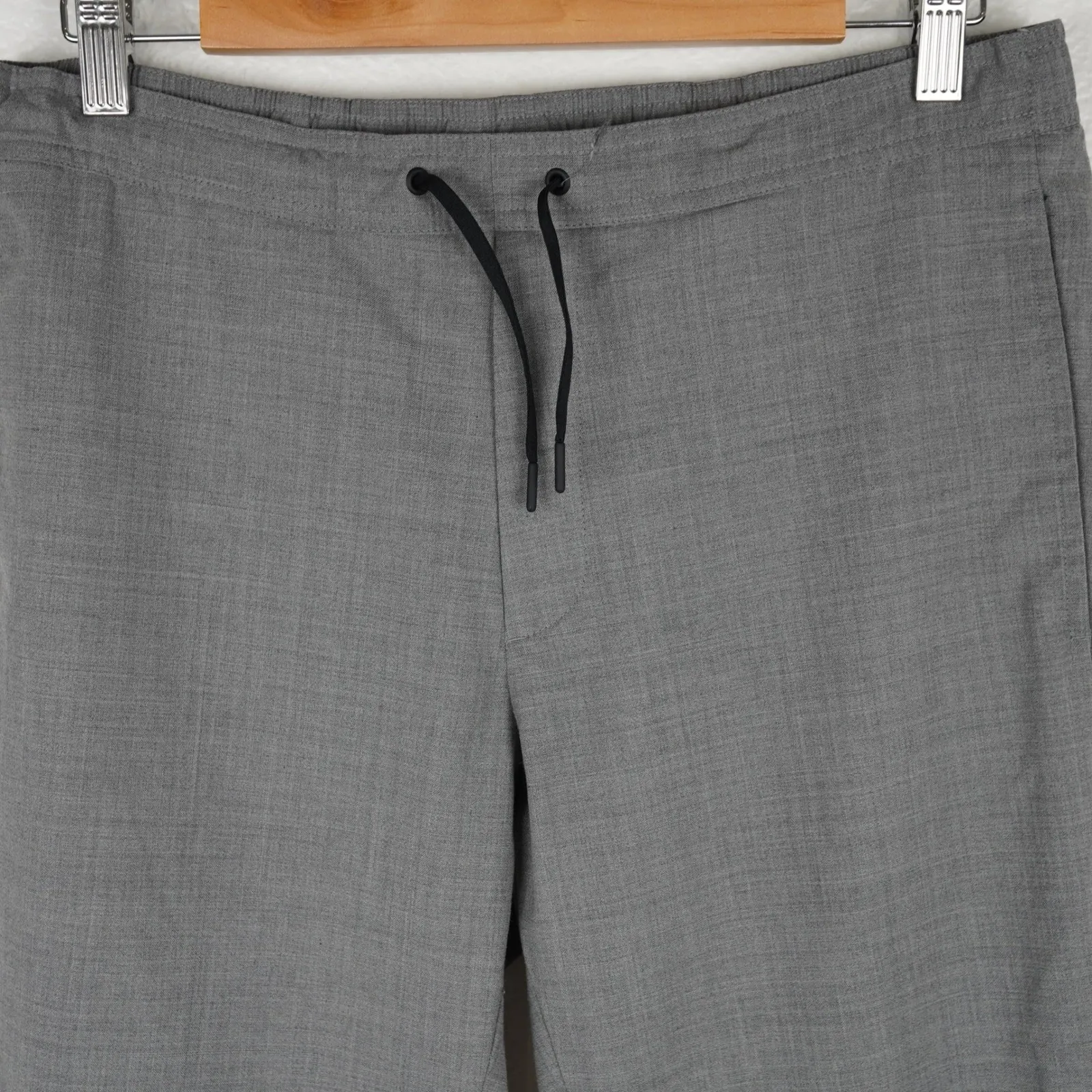 Sandro Gray Slim Fit Drawstring Trousers Wool Pants Size‎ M - Image 3
