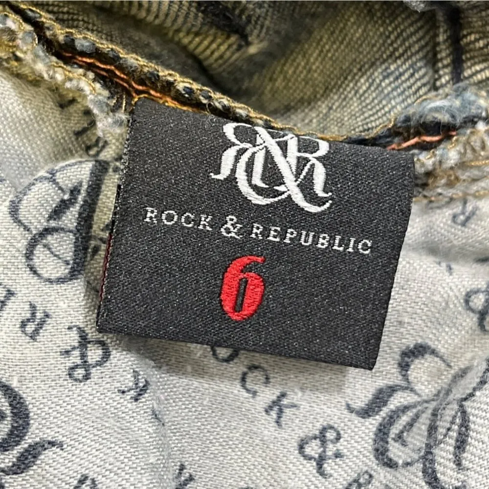 Rock & Republic Kasandra Women's Blue Jeans/Bootcut Sz 6 SKU 4484 - Image 6