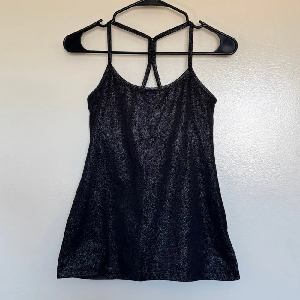 Spacedye Slim Racerback Cami in Black Shimmer Size Small - Image 2