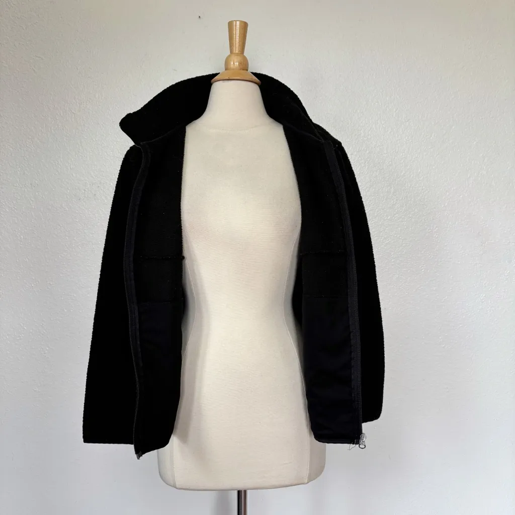 Avalanche Solid Black Fleece Jacket - Image 5