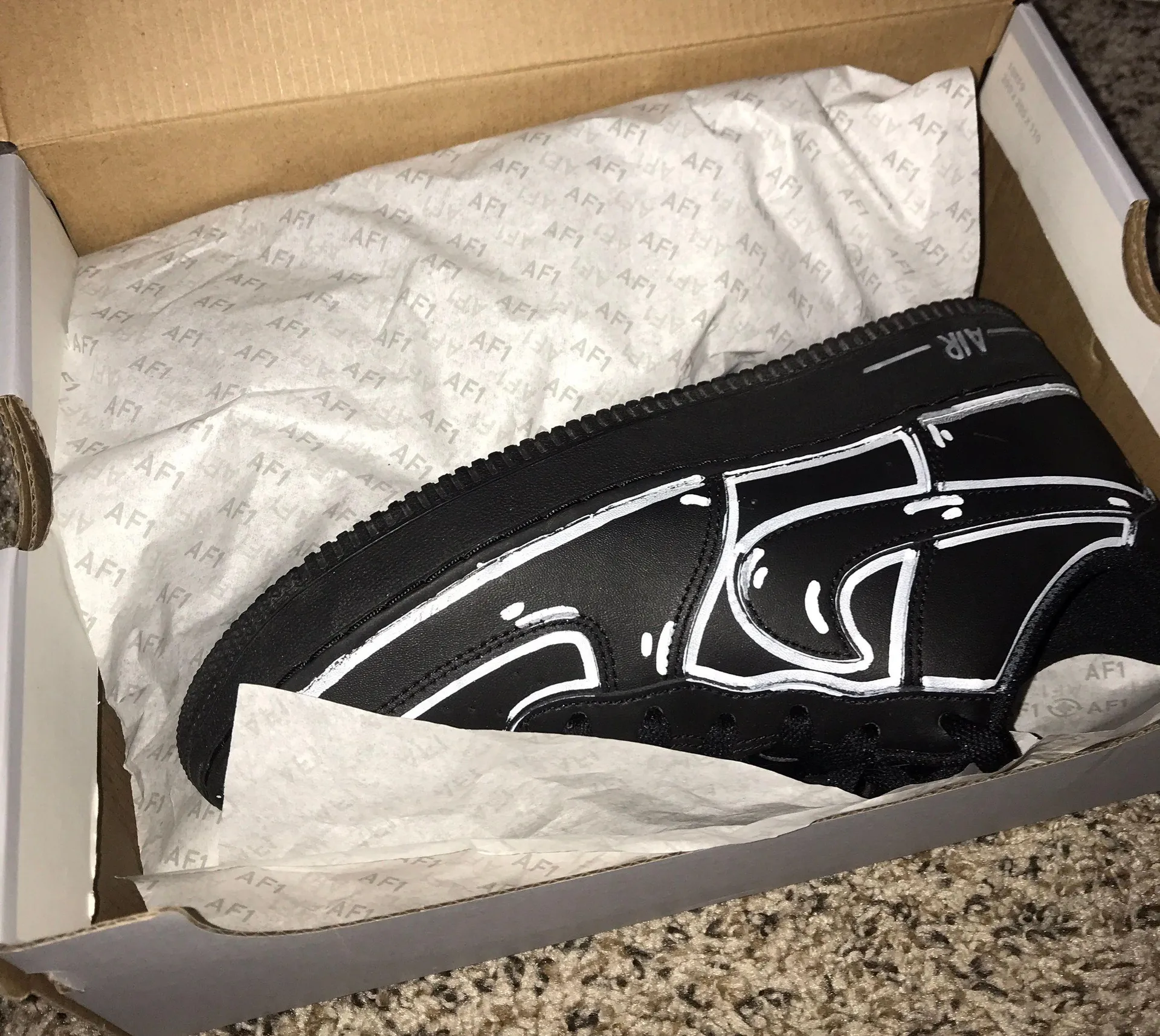 Nike Customs Black Air Force 1s - Image 4