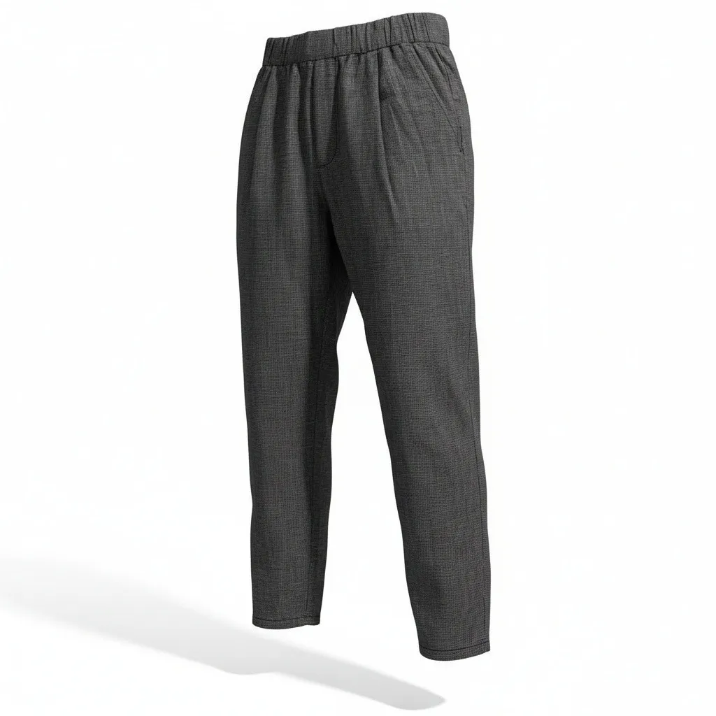 Eileen Fisher Womens Pants PP Black White Tweed Elastic Waist Pull On Eco Hemp - Image 3