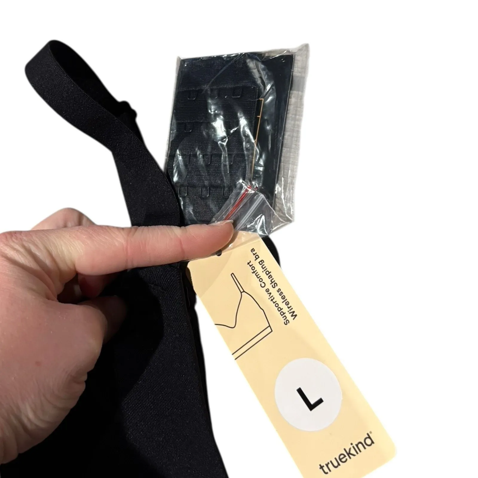 Truekind Supportive Comfort Wireless Shaping BraNEW Size LARGE Black - Image 7