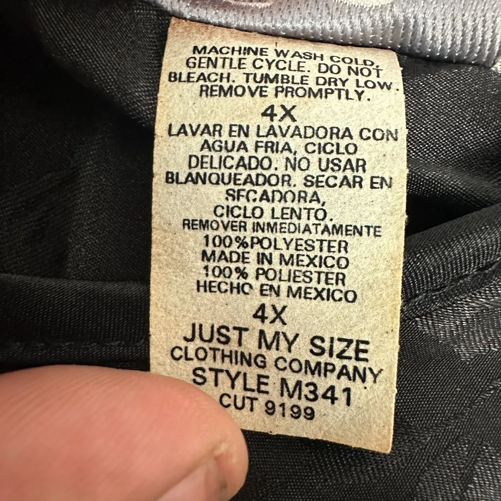 Just My Size Womens 4X Floral Button Front 34 Sleeve Black Blouse Pajama Top - Image 4