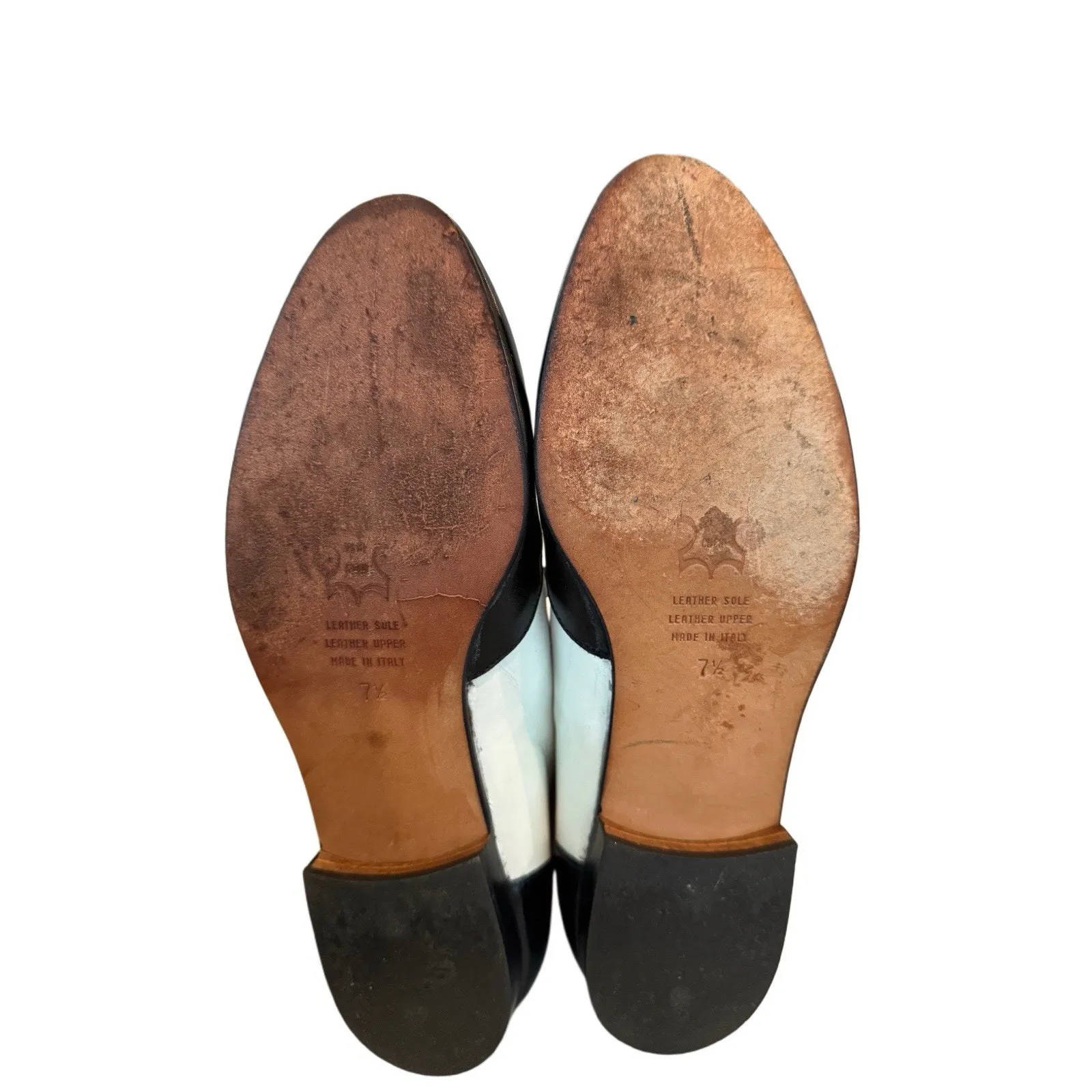 RARE VTG Italian Leather Spectator Shoes Women 9 - Image 6