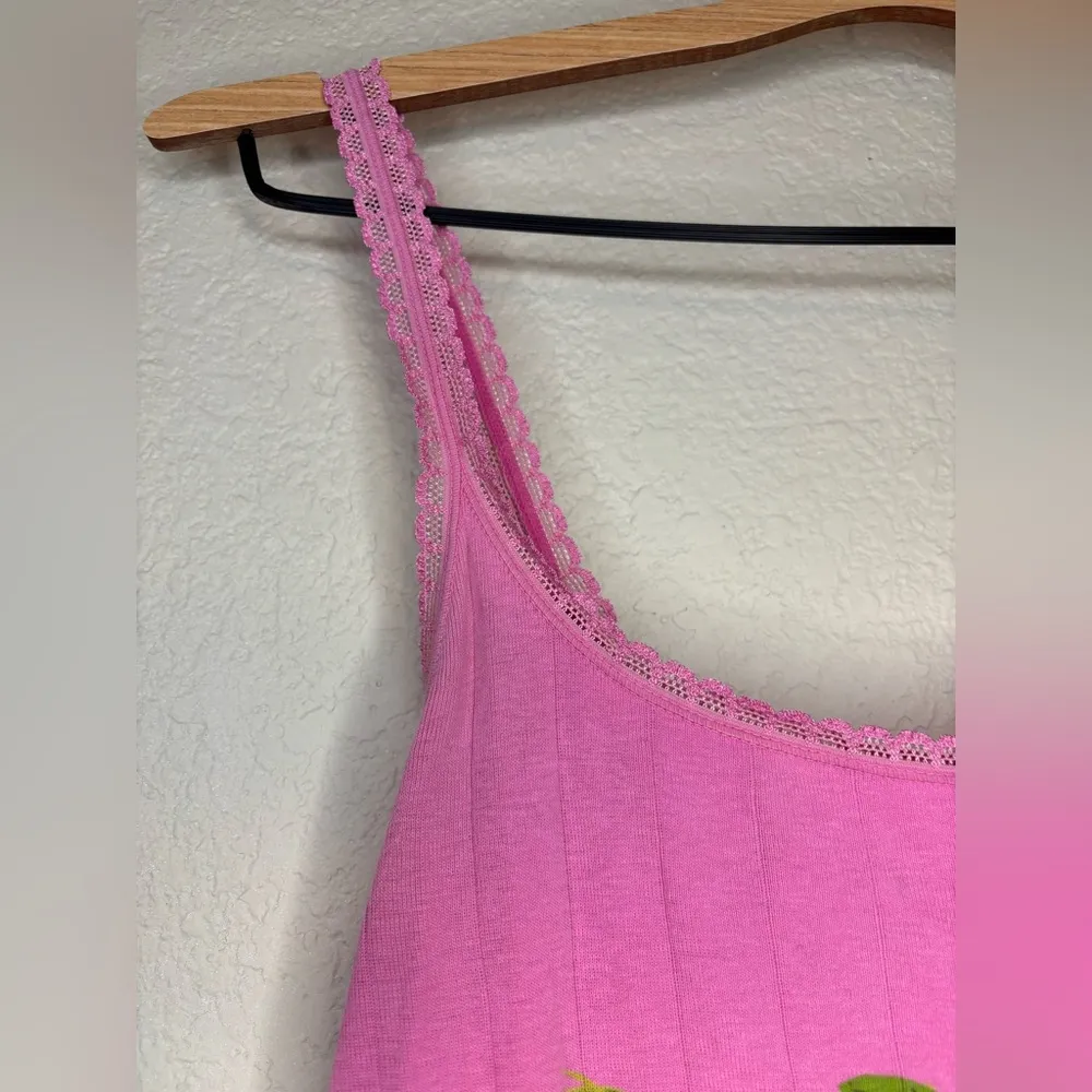 Victorias Secret Pink Y2K Vintage Floral Babydoll Tank Size M - Image 4