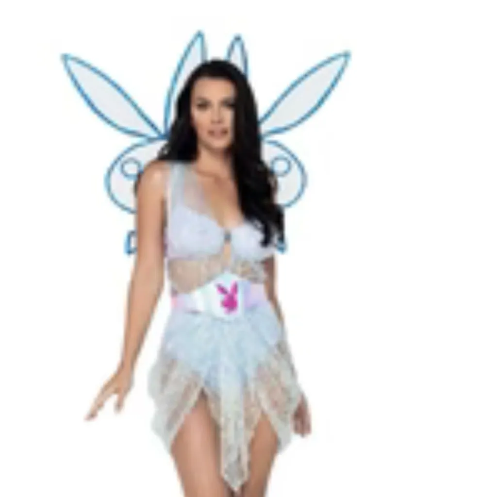 Women’s PLAYBOY Silvery iridescent Pink Bling Belt Velcro Costume One Size - Image 6