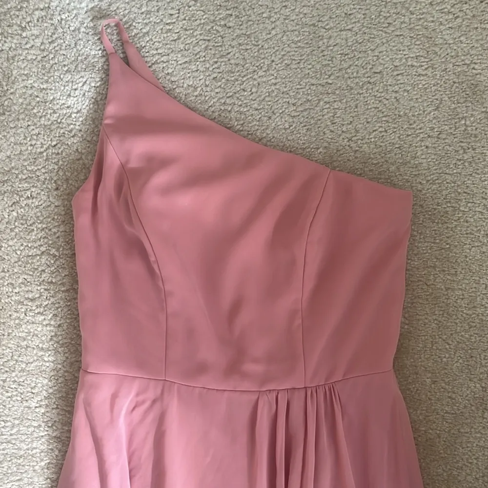 After Six Chiffon One Shoulder Gown #1544 in Desert Rose Size 0 - Image 3