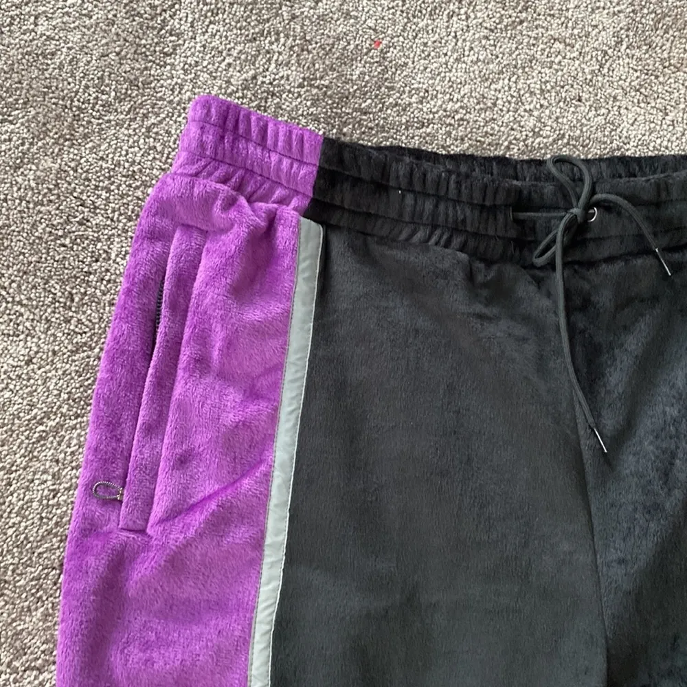 Nova Sport Velour Zip Two Piece Tracksuit Set Black Purple Colorblock SIZE XXL - Image 5