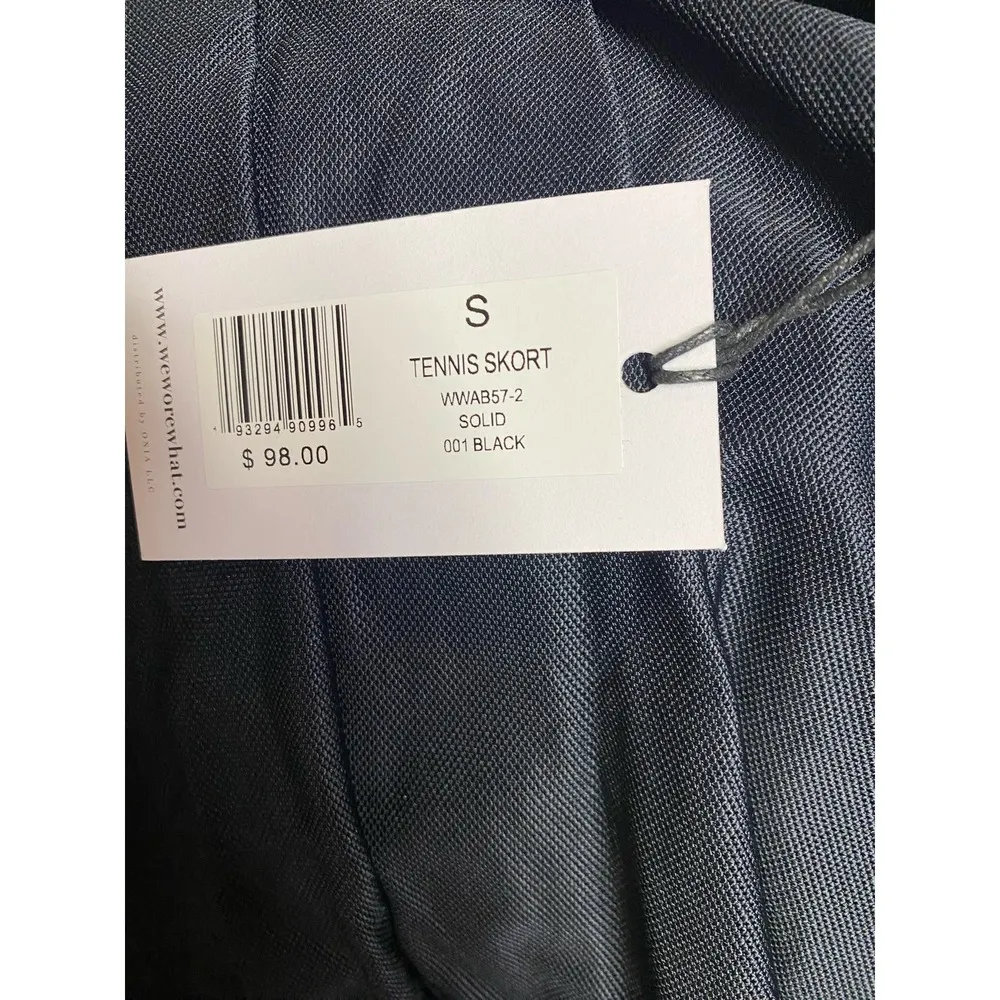 NWT We Wore What Tennis Skort SMALL Black Pleated High Waist Skirt Athletic Chic - Image 5