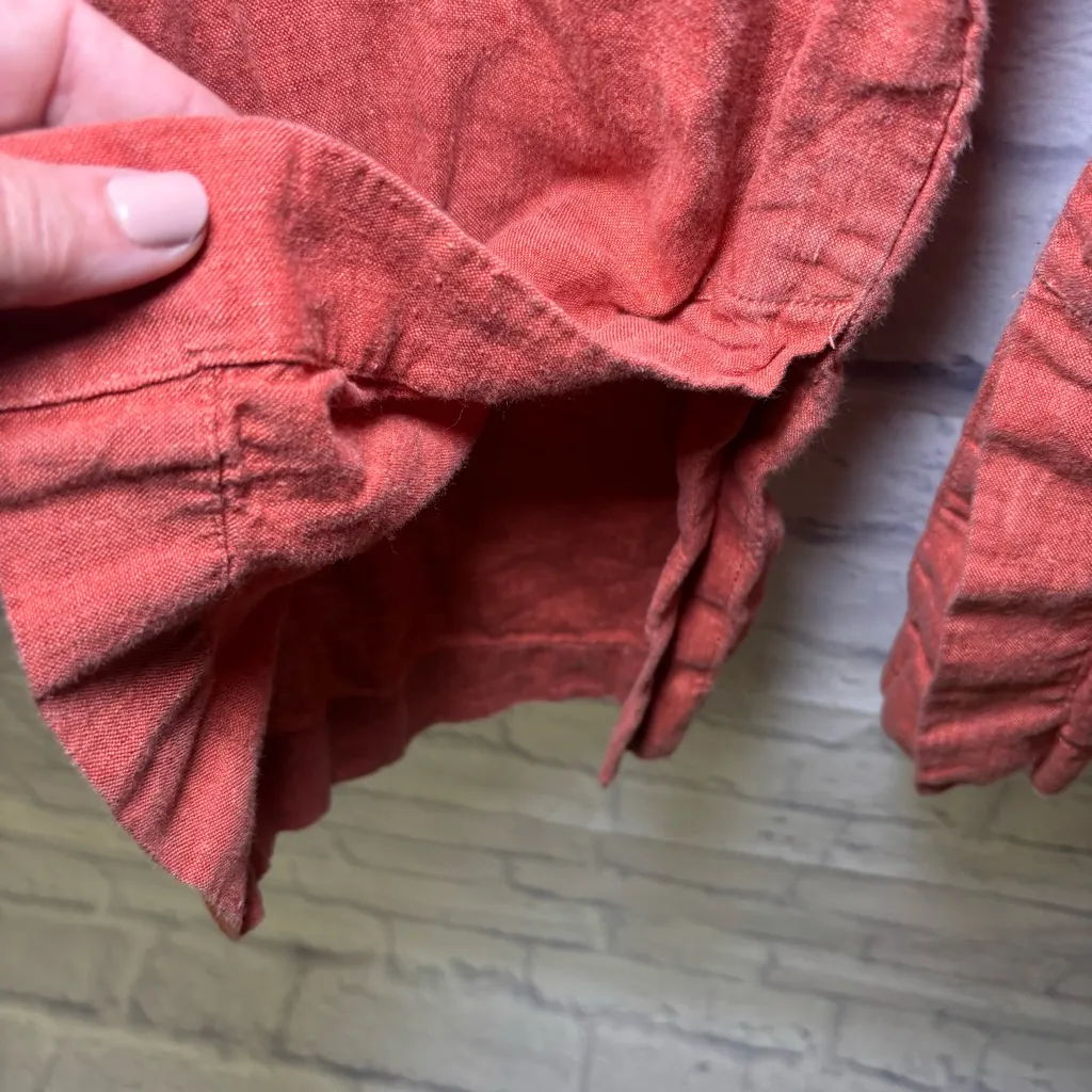Athleta Retreat Linen Jogger Women’s Size 12 Soft Persimmon Orange Coral - Image 4