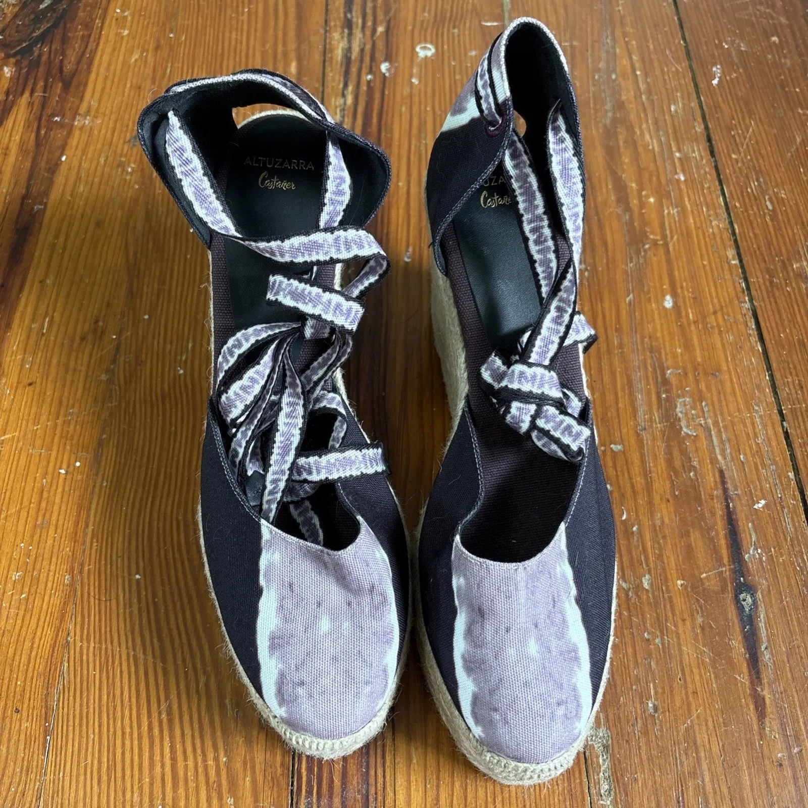 Altuzarra Castaner Carina Espadrille Tie Dye Tie Up Wedges Womens 40 Purple Size 9 - Image 3