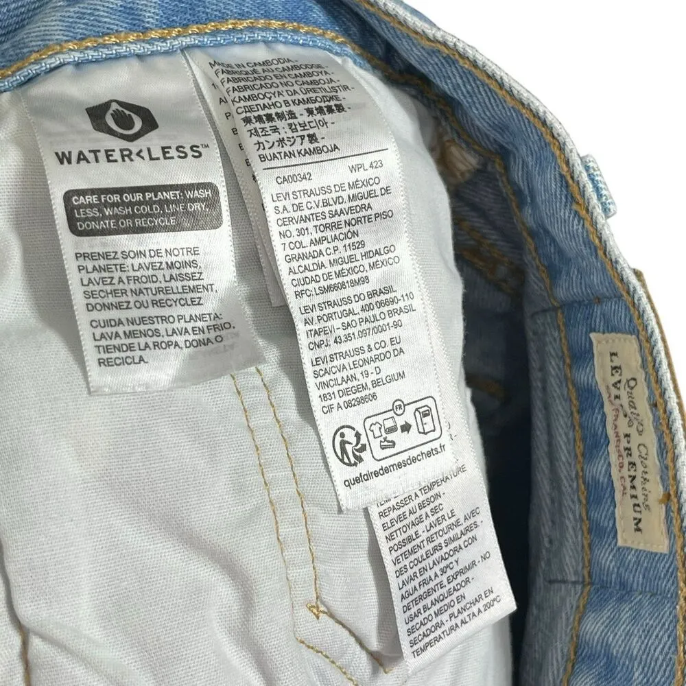 Levis 501 Shorts Luxor Heat Distressed Cutout Button Fly Rigid Women Size 29 - Image 11