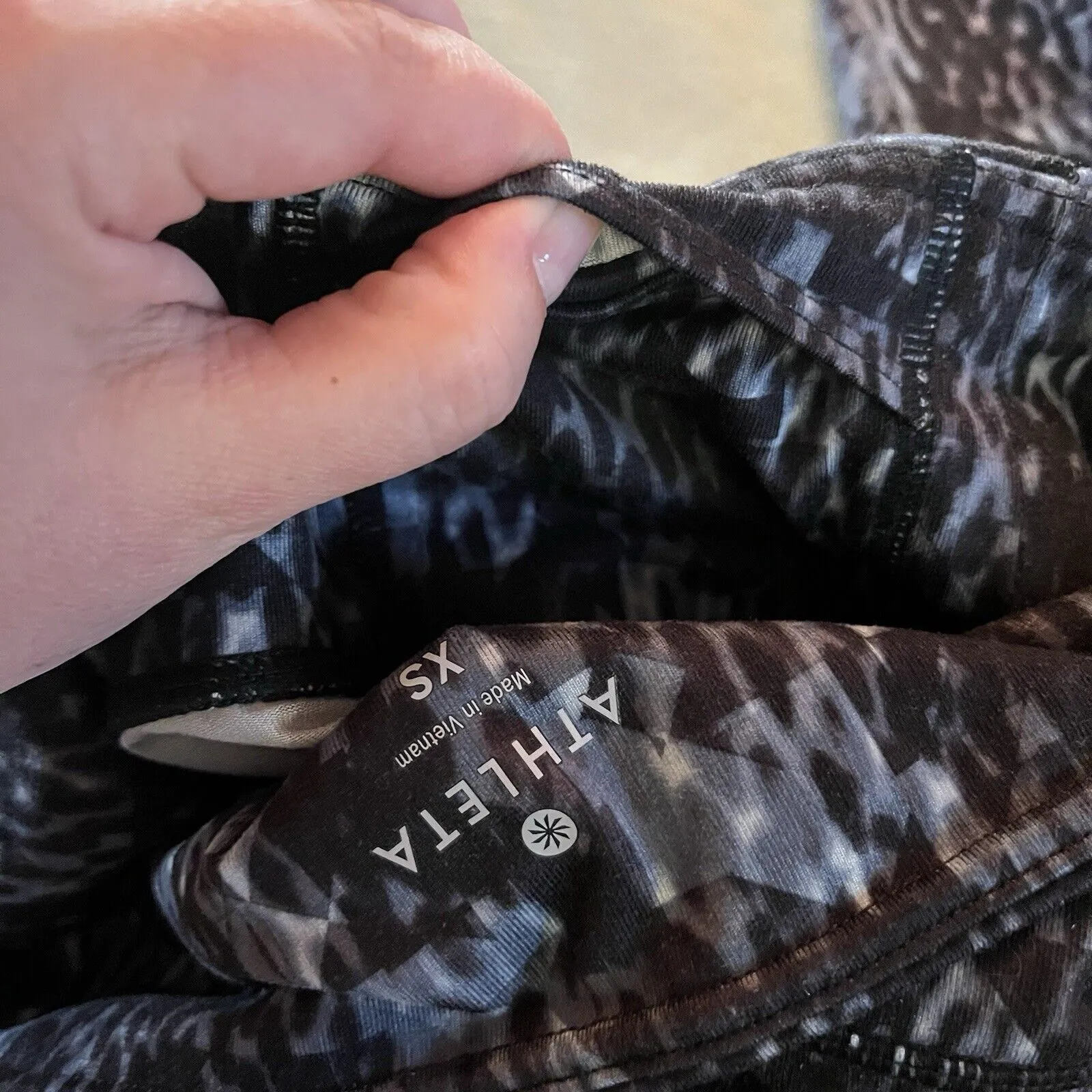 Athleta Chaturanga Womens Leggings XS Cobra Black Gray Full Length High Rise - Image 9