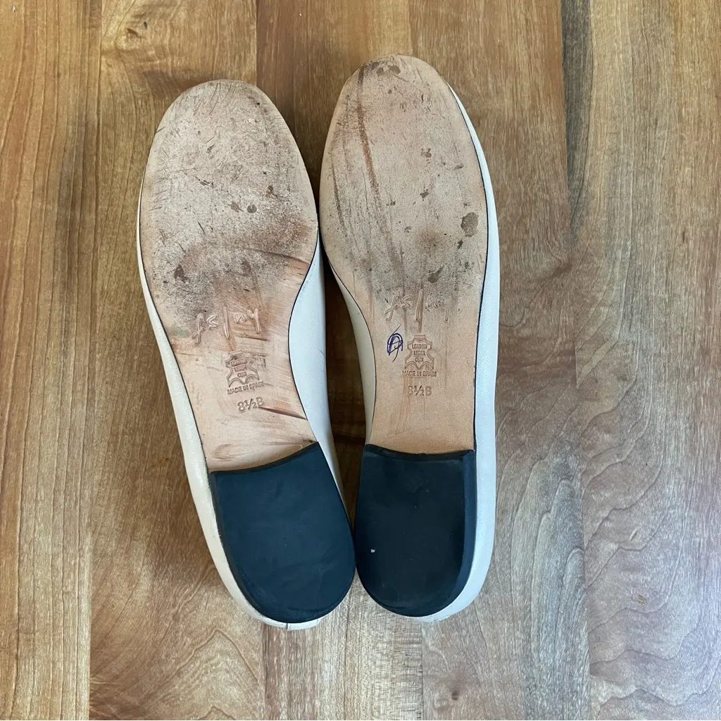 French Sole New York FS/NY Blush Loafer Leather Gold Trim Beige Nude Flats 8.5 Tan - Image 5