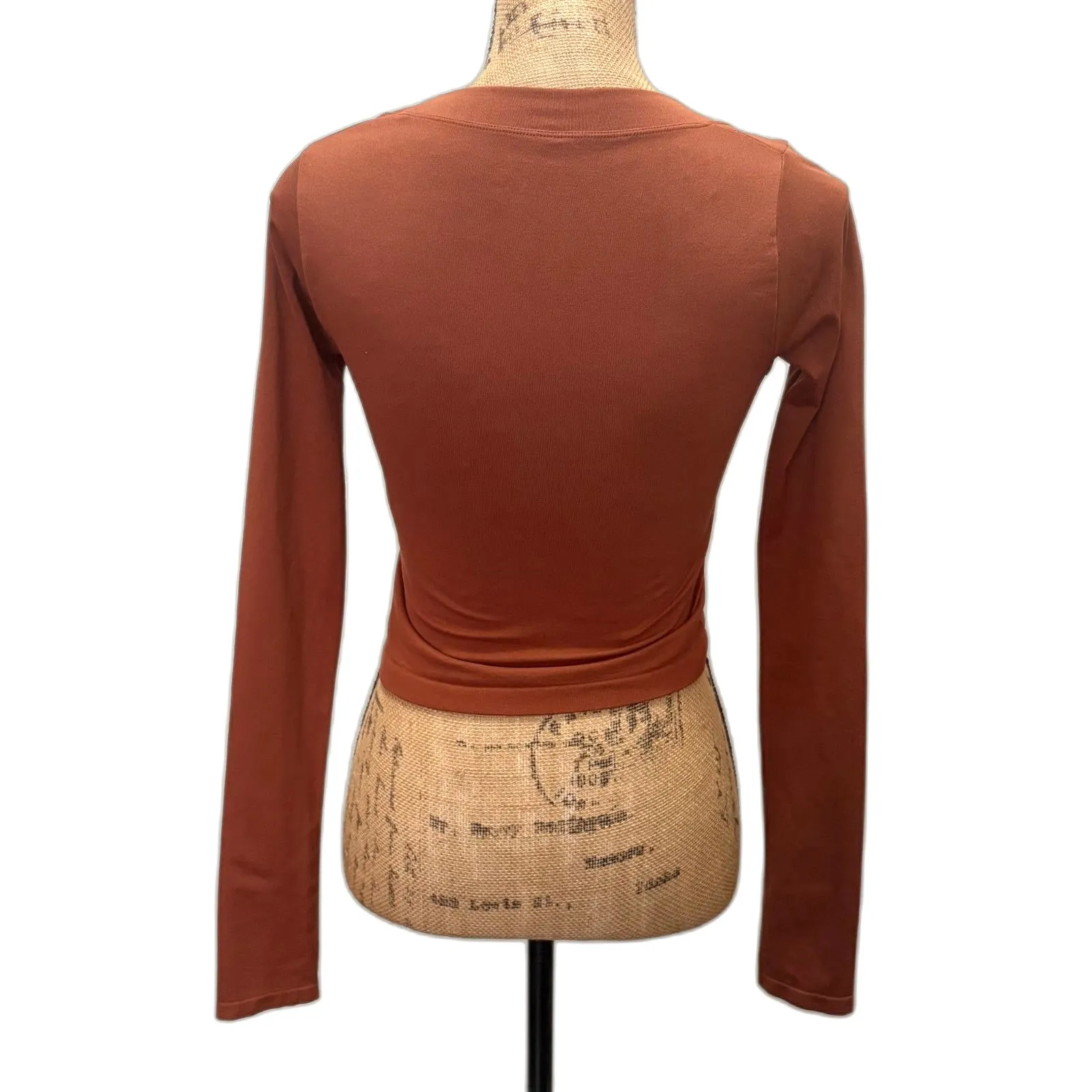 Intimately Free‎ People Seamless Crop Top Long Sleeve Burnt Orange Size M/L - Image 2
