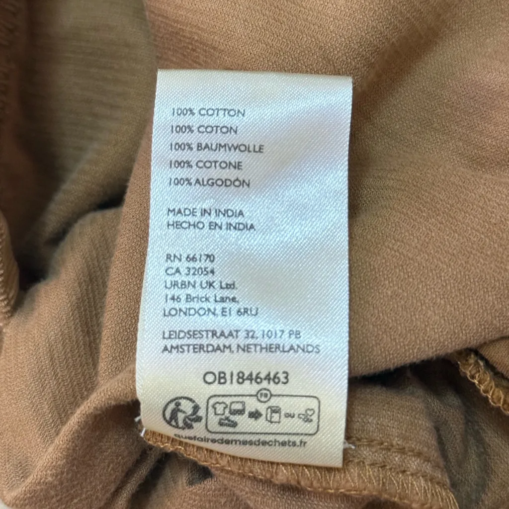 Free People Wild Roads Mini Buttodown Puff Sleeve Babydoll Pocket Dress size XL - Image 8