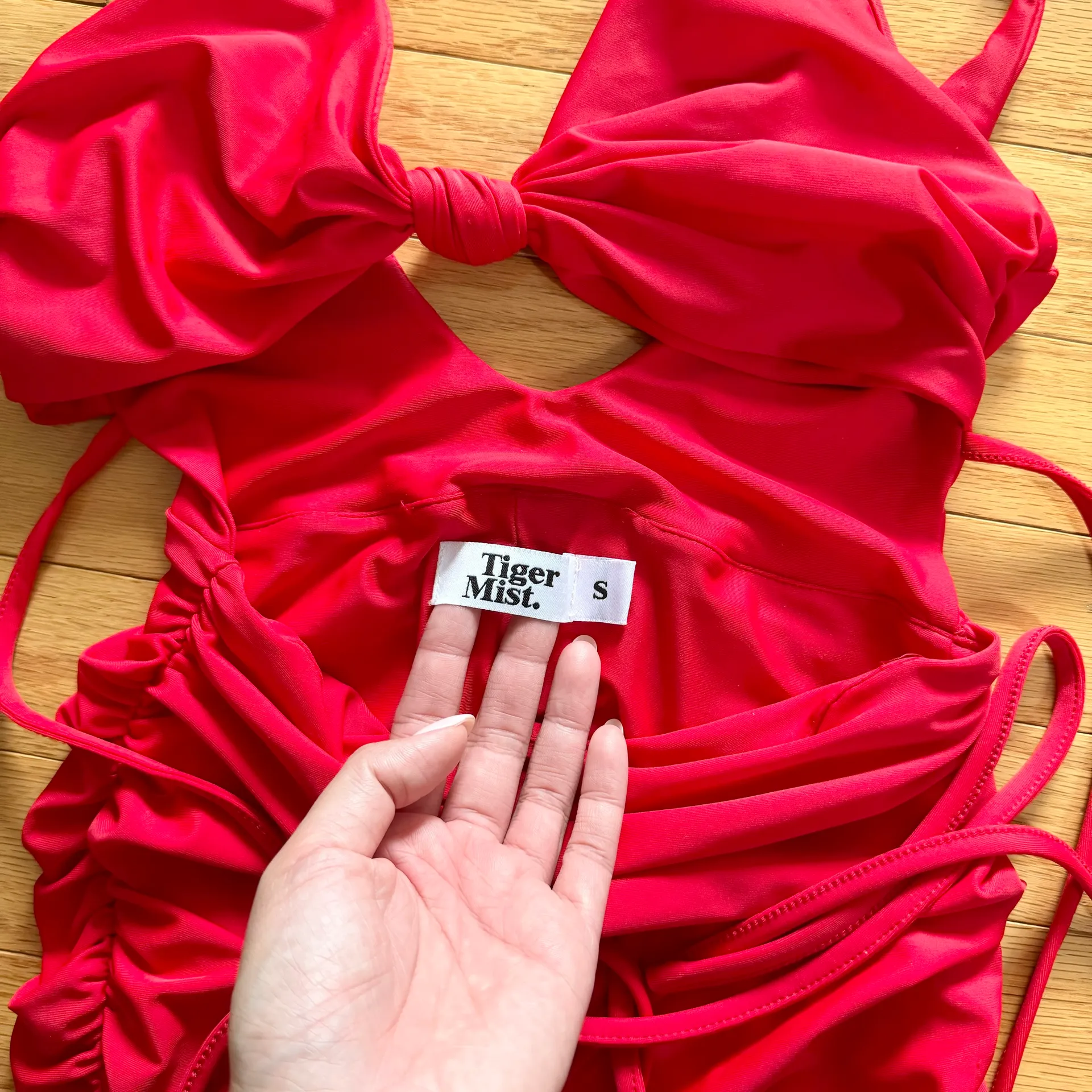 Tiger Mist Red Wrap Dress - Image 3