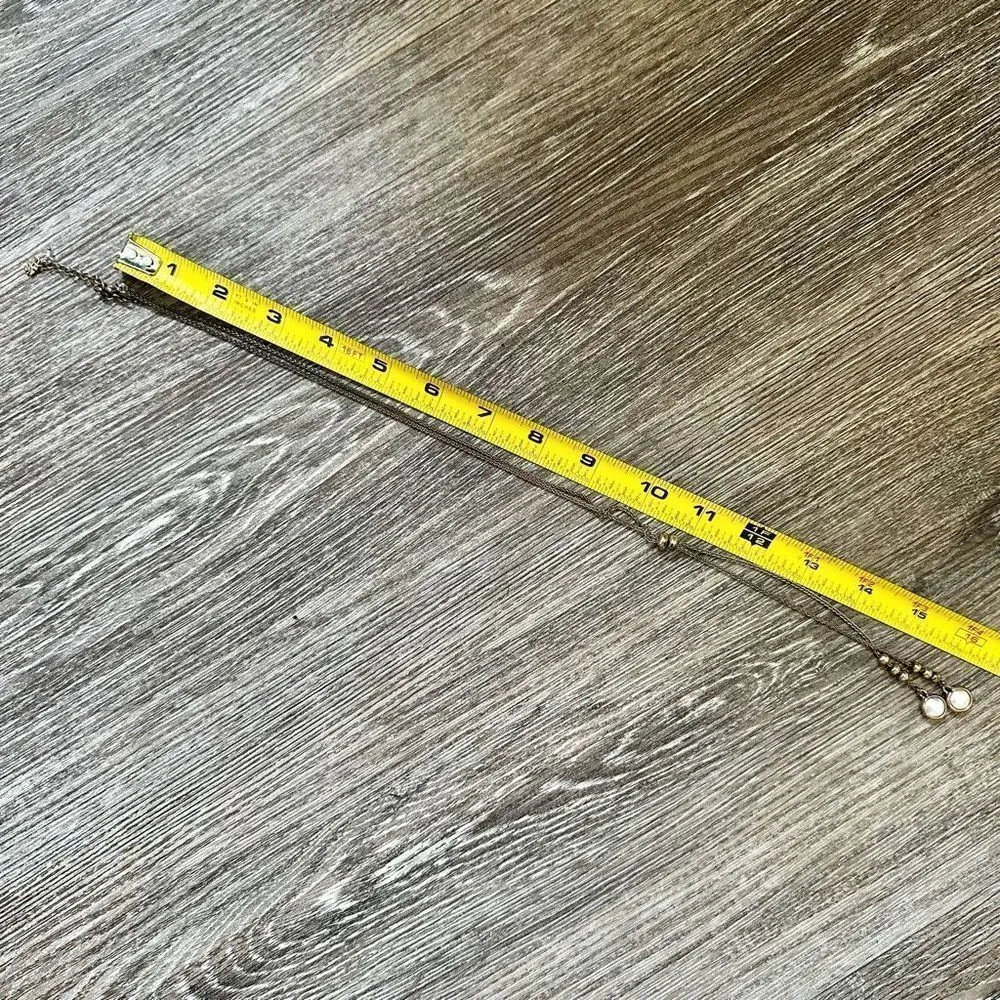 Lucky brand gold tone faux pearl lariat necklace - Image 6