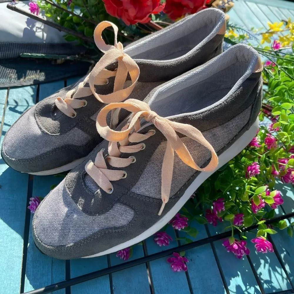 Almendra Grey Tweed Sneaker Peach Laces EU Size 39 US Size 8.5 Gray - Image 13