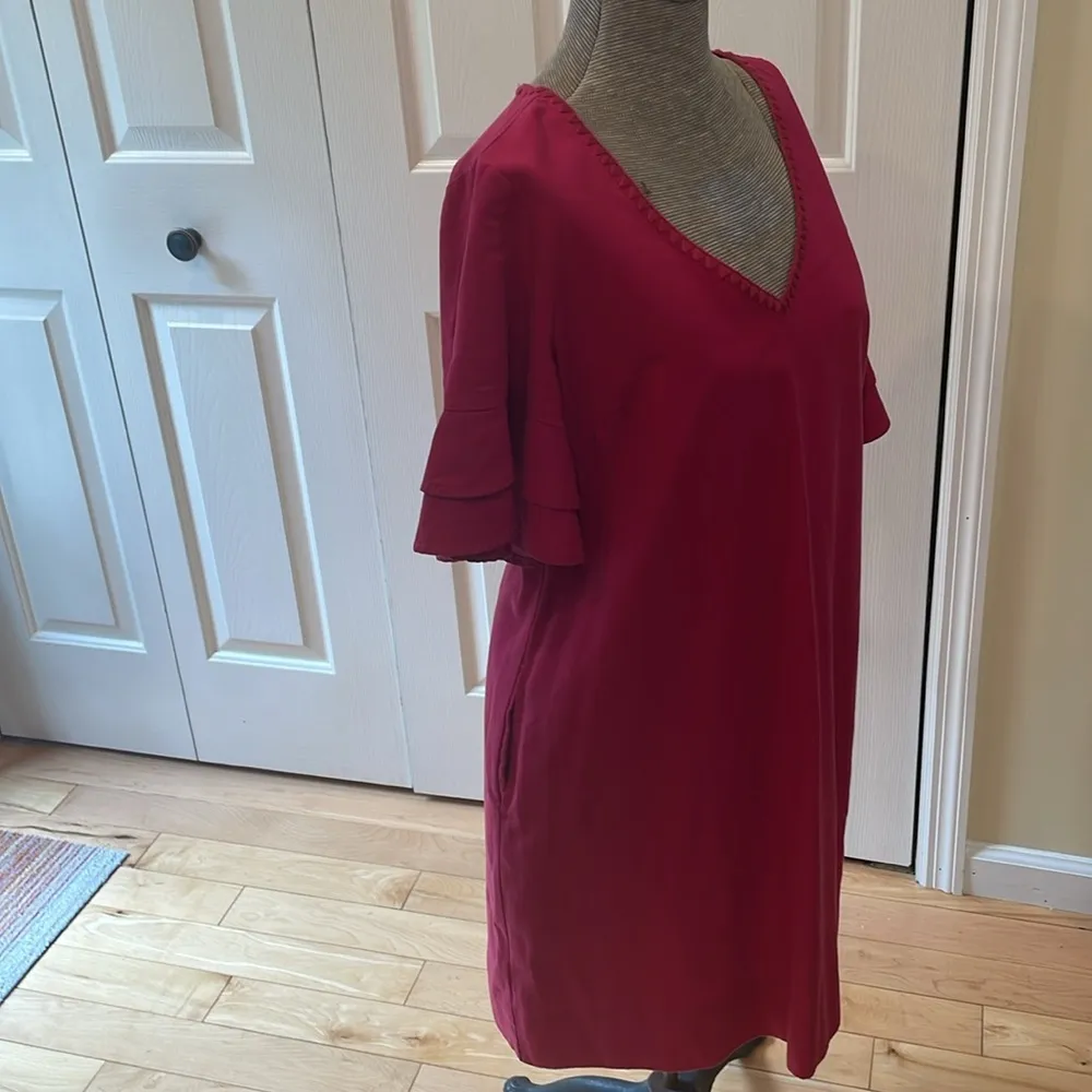 Tommy Bahama pink papaya v-neck lanailette flutter sleeve shift dress - Image 3