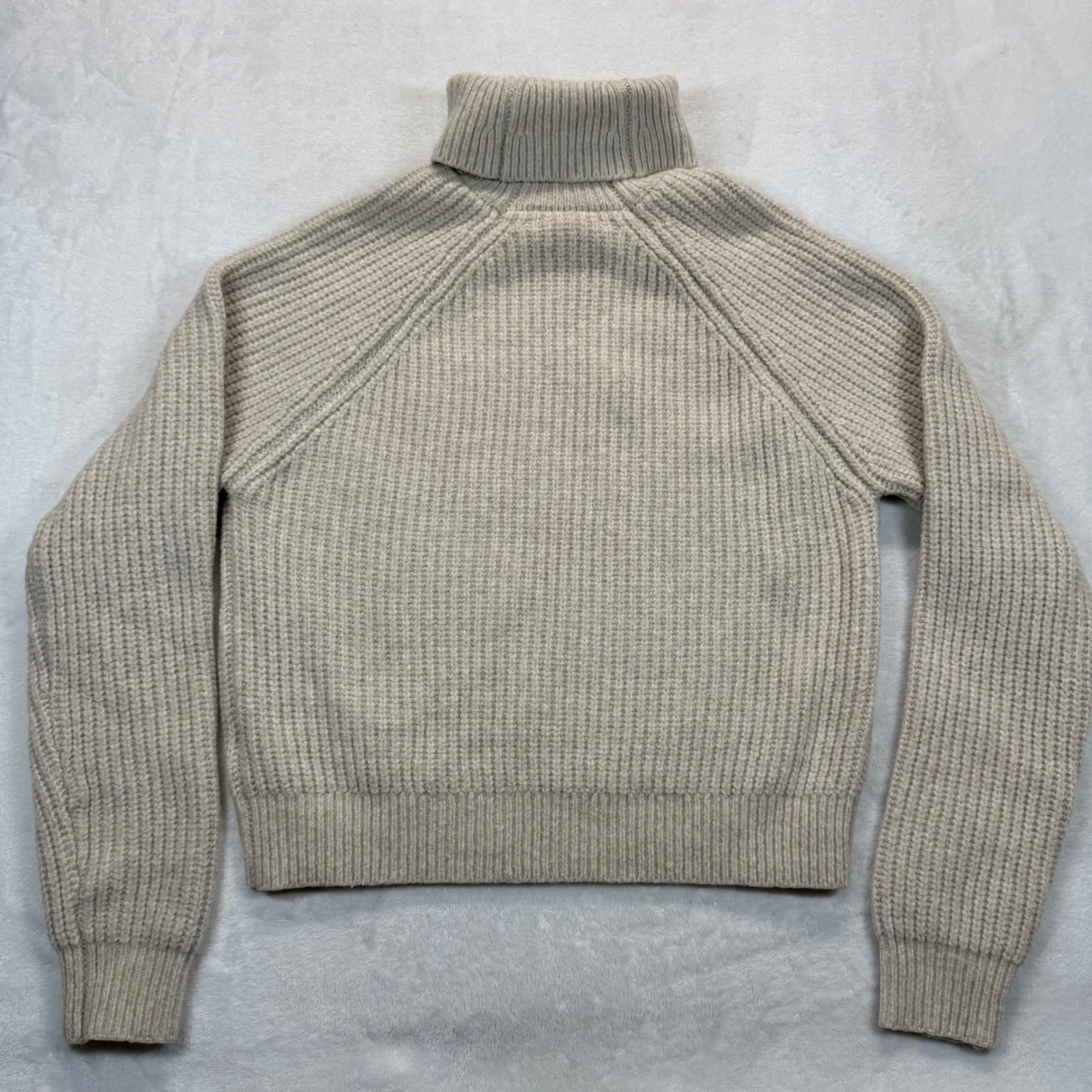 Happily Grey Turtleneck Sweater Ribbed Knit Pullover Neutral Toned‎ Medium Tan - Image 6