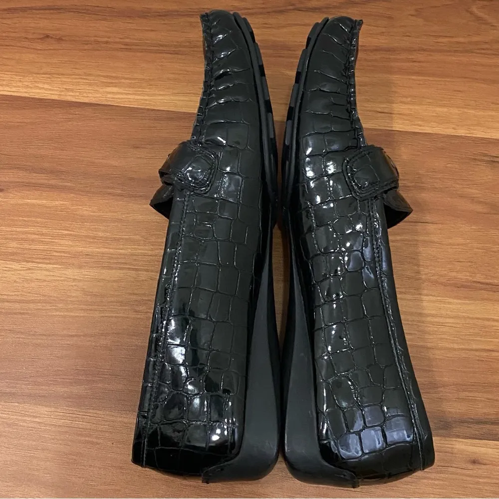 CIBW 40351 Black Croc Patent Leather Buckle Strap Loafers 8.5M - Image 8