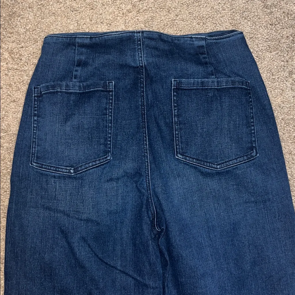 Eileen Fisher Organic Cotton Denim Jean Barrel Tapered Ankle‎ Pant Indigo Blue 0 - Image 7