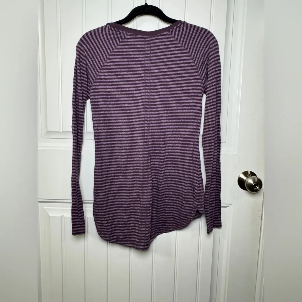 CALIA by Carrie Underwood Purple Striped Long Sleeve Top Size M - Image 3