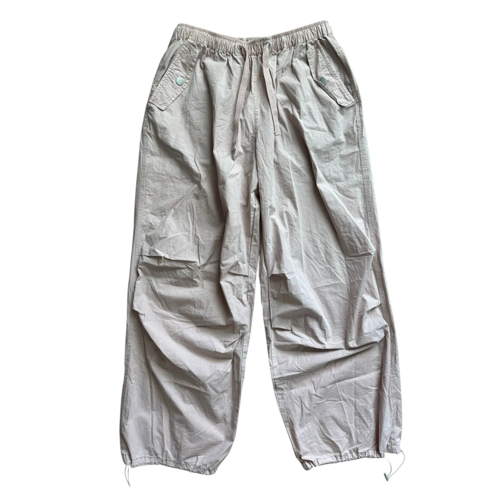 NWT ASOS Parachute Cargo Joggers Sz 2 Pink Utility Drawstring Pants - Image 3