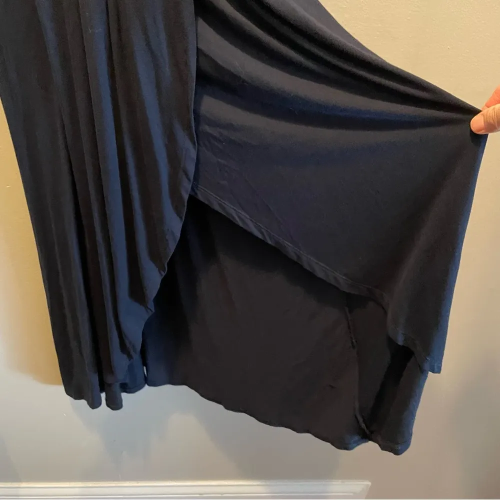 Lulus Maxi wrap Dress Surplice Neckline Navy Blue Size Small Formal Tie Straps - Image 7