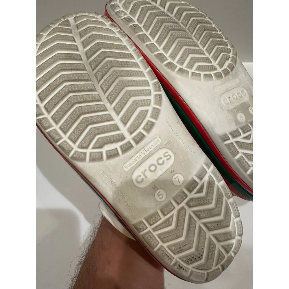 Crocs Crocband Hyper Shine Clog White/Poppy Size 7.0 - Image 9