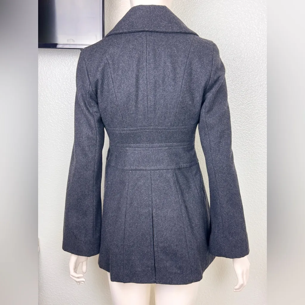 jessica simpson XS wool long black coat oversized collar fully lined - Image 9