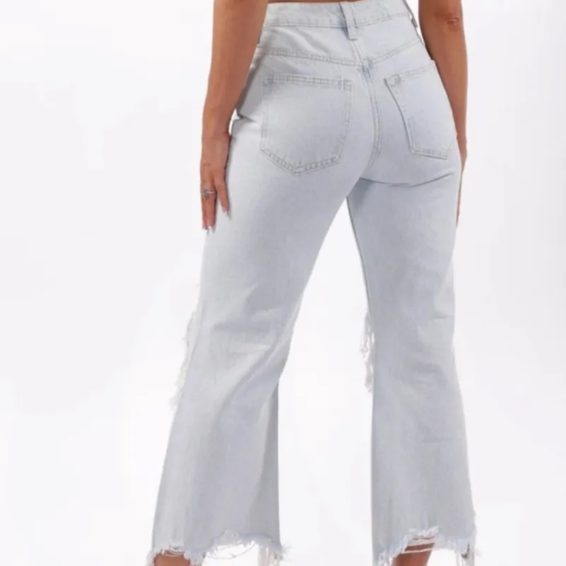 Vervet Gray Leslie 90’s Vintage Flare Wide Leg Crop Jeans Sz 26 - Image 10