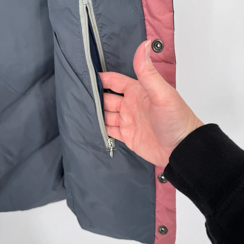 Obermeyer Ski Vest‎ Womens Large Gray Nylon Down Filled Snap Front Pockets VTG - Image 9