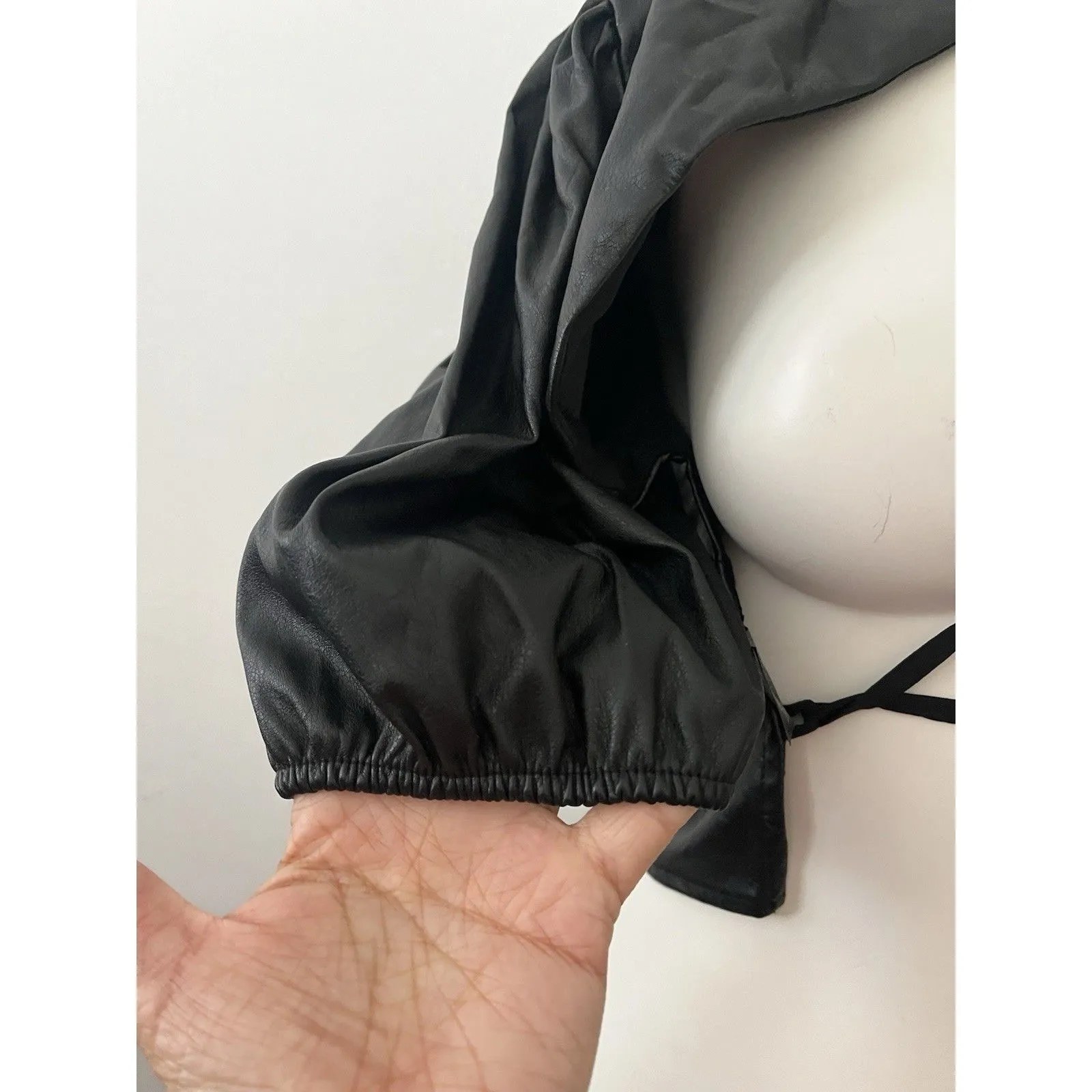 Collusion Womens Top 12 Faux Leather Goth Dark Fairy Dark Romantic Witchy Egirl Black - Image 9