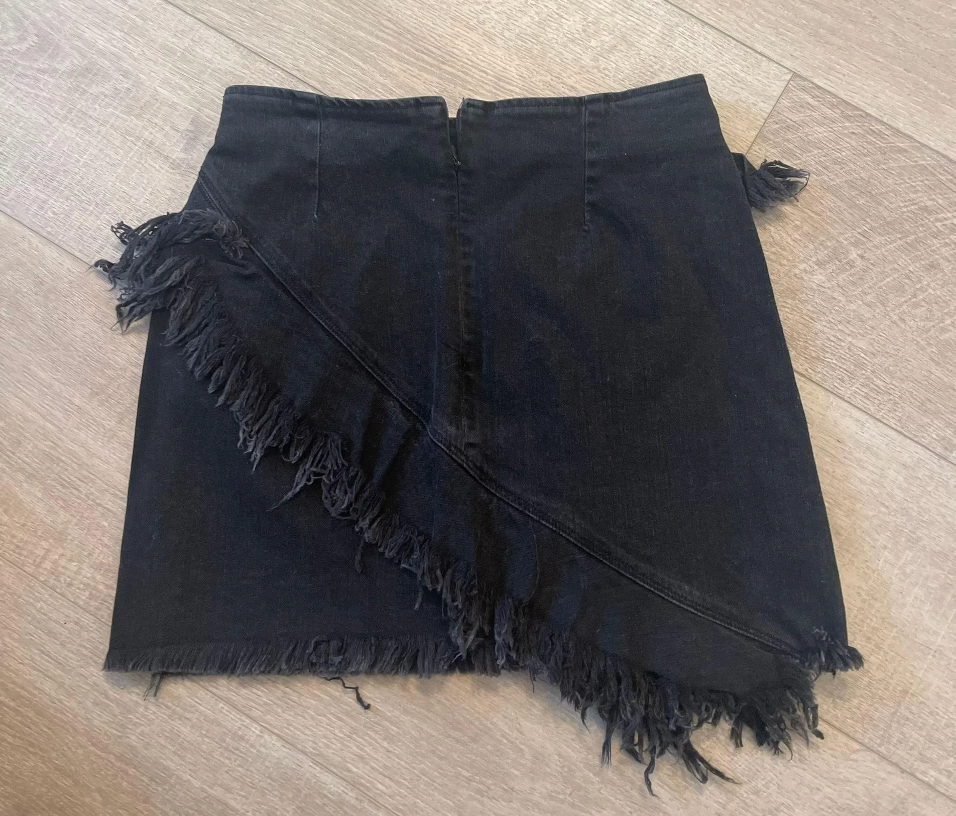 Signature 8 Black Denim Mini Skirt - Image 2
