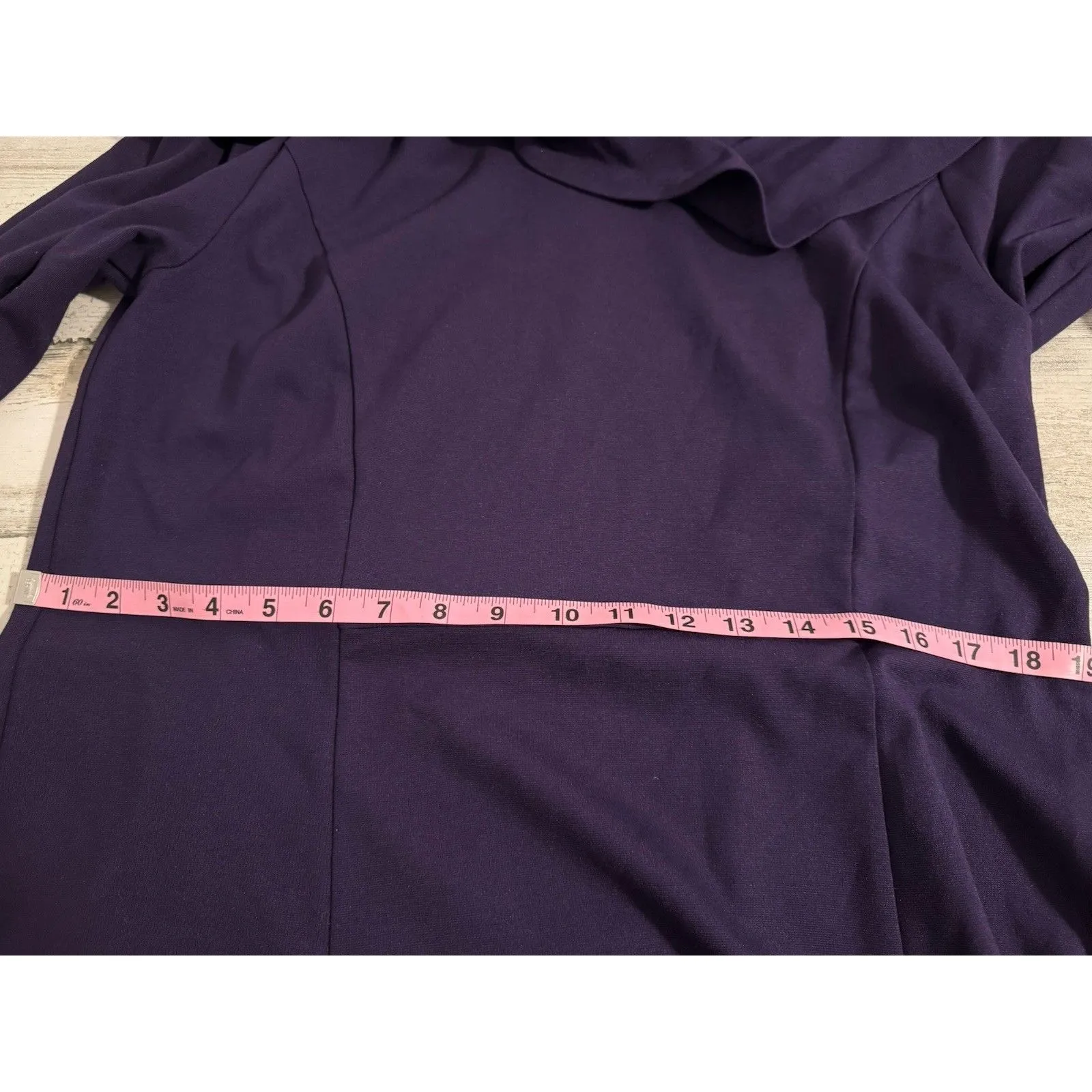 Kensie Deep Royal Purple Long Sleeve Cowl Neck Stretch Dress Size XL EUC - Image 6